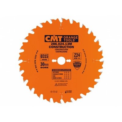 CMT Orange Pílový kotúč na stavebné rezivo - D315x3,2 d30 Z24 HW