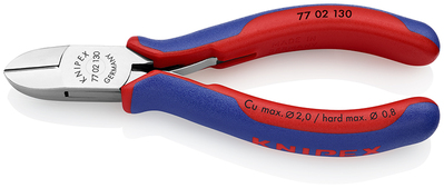 KNIPEX 77 02 130 SB bočné cvikacie kliešte pre elektroniku s prevlečným kĺbom s multi-komponentnými 