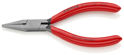 KNIPEX 37 21 125 Kliešte s rovným nosom pre presnú mechaniku poplastované čierne atramentované 125 m