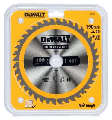 DeWALT Pilový kotúc 190 × 30 mm, 40 zubu, ATB 10° DT1945