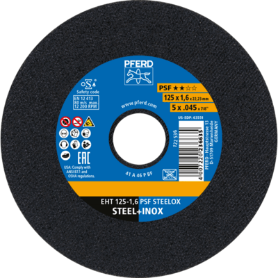 PFERD TOOLS Rezné kotúče EHT 125-1,6 PSF OCEĽ (10)