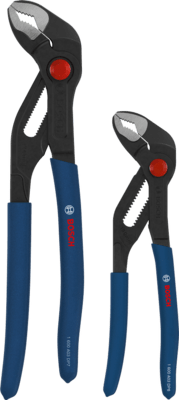 BOSCH Sada instalatérských kleští s máčenými protiskluzovými rukojeťmi, 2 ks - 1600A03DN6