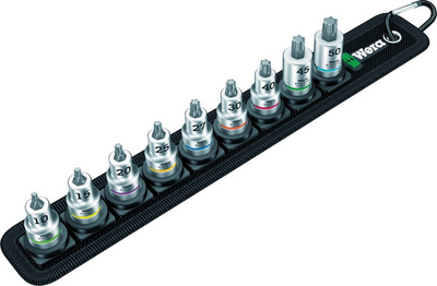WERA FEJKÉSZLET TARTÓ FUNKCIÓVAL 3/8" TX-HF10-50X35/38.5MM 9 DB 05003972001