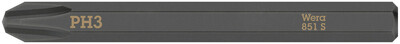 WERA 851 S Bity na skrutky s krížovou drážkou Phillips pre rázové skrutkovače, PH 3 x 70 mm