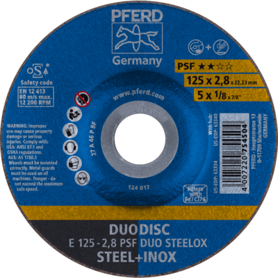 PFERD TOOLS Rezné kotúče E 125-2,8 PSF DUO STEELOX