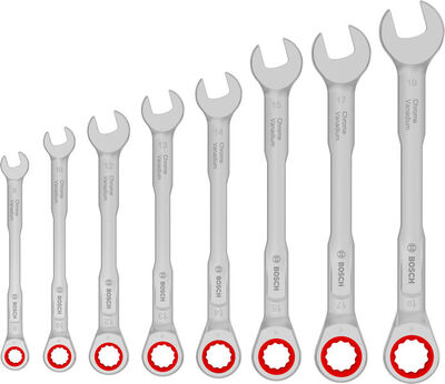 BOSCH Kombinált kulcsszett racsnival, 8 – 19 mm, 8 db - 1600A03AG5