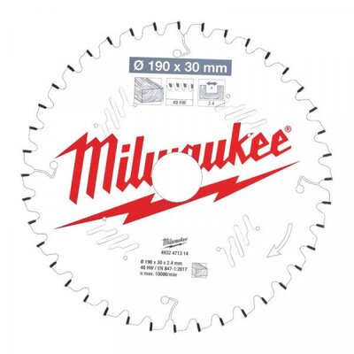 MILWAUKEE PÍLOVÝ KOTÚČ NA DREVO 190 X 30 X 2.4 MM 40Z ATB NEG. 4932471314