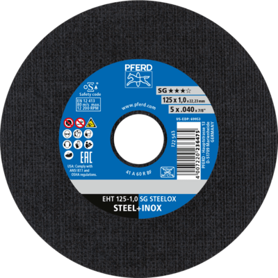 PFERD TOOLS Rezné kotúče EHT 125-1,0 SG STEELOX (5)