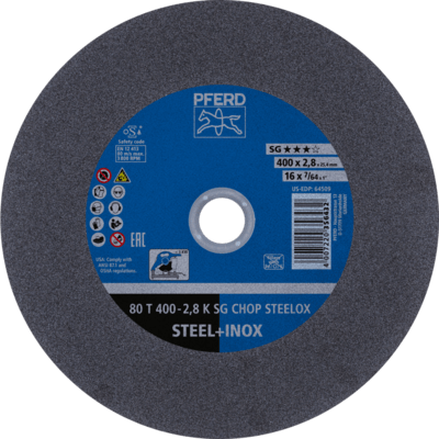 PFERD TOOLS CHOPSAW stat. rezný kotúč 80 T 400-2,8 K SG CHOP STEELOX/25,4
