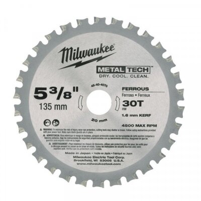 MILWAUKEE PÍLOVÝ KOTÚČ NA KOV 135 X 20 X 1.6 MM 30Z 48404070