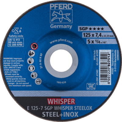 PFERD TOOLS Brúsky E 125-7 SGP WHISPER STEELOX