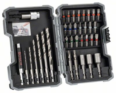 BOSCH 35-dílná sada vrtáku do dreva a bitu PH1; PH2; PH3; PZ1; PZ2; PZ3; SL3; SL4; SL5; SL6; H3; H4; H5; H