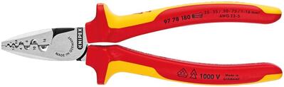 KNIPEX Kliešte krimpovacie 0,25-16,0mm2 na dutiny VDE / 9778180 Knipex