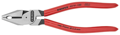 KNIPEX 02 01 180 SB Kombinované kliešte s veľkou pákovou silou poplastované čierne atramentované 180