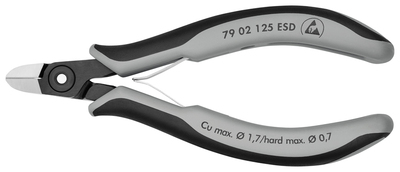 KNIPEX 79 02 125 ESDSB Presné bočné cvikacie kliešte ESD pre elektroniku s multi-komponentnými úchop