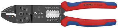 KNIPEX 97 32 240 SB Lisovacie kliešte s multi-komponentnými úchopmi čierne lakované 240 mm