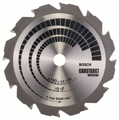 BOSCH 2608641201 - Pílový kotúc Construct Wood 190 x 20/16 x 2,6 mm, 12