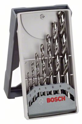 BOSCH 2608589295 - 7 részes. fémfúrókészlet Mini X-Line HSS-G, 135° 2; 3; 4; 5; 6; 8; 10 mm