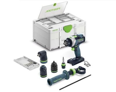 FESTOOL Akumulátorový príklepový vŕtací skrutkovač QUADRIVE TPC 18/4 Basic-Set/XL - 578832