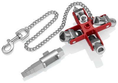 KNIPEX 00 11 06 V01 Univerzálny kľúč „Stavba“ pre všetky štandardné skrinky a vypínacie systémy 96 m