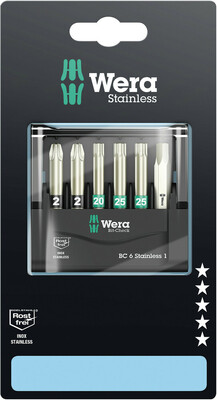 WERA Bit-Check 6 Stainless 1 SB, 6-dielny
