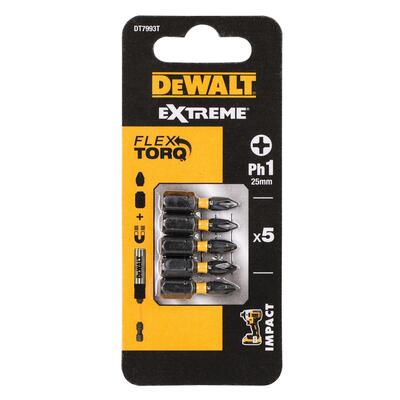 DeWALT TARTOZÉKOK ÜTŐSZÍVÓKHOZ 25mm 5db PH1 DT7993T