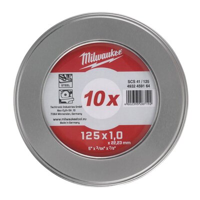MILWAUKEE FÉM VÁGÓTÁRCSA SCS 41 / 125 X 1,0 MM (10 DB) 4932459164