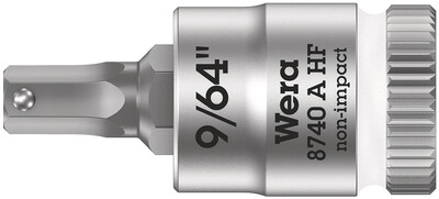 WERA 8740 A HF Zyklop zástrčný nástavec, s pridržiavacou funkciou, upínacia časť 1/4", 9/64" x 28 mm