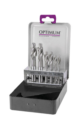OPTIMUM Valcové záhlubníky HSS, M3 – M10, sada 6 ks