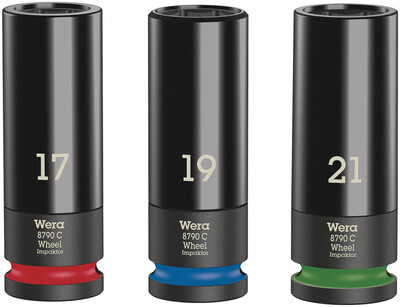WERA Wheel Impaktor C Set 1 sada nástrčných hlavic ("ořechů"), upínacia časť 1/2", 3-dielna