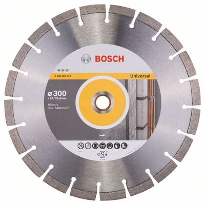 BOSCH Diamantový rezací kotouc Expert for Universal 300 x 20 / 25,40 x 2,8 x 12 mm