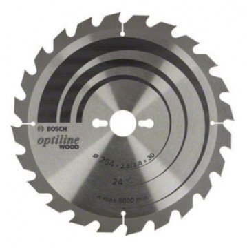 BOSCH 2608838412 - Pílový kotúč Optiline Wood 254x2,6/1,6x30 T24