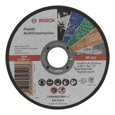 BOSCH Rovný rezací kotúc Rapido Multi Construction ACS 60 V BF, 115 mm, 1,0 mm