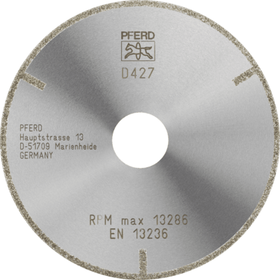 PFERD TOOLS Diamantové / CBN rezné nástroje EP Bond D1A1R 115-2-22,23 D 427 GAG