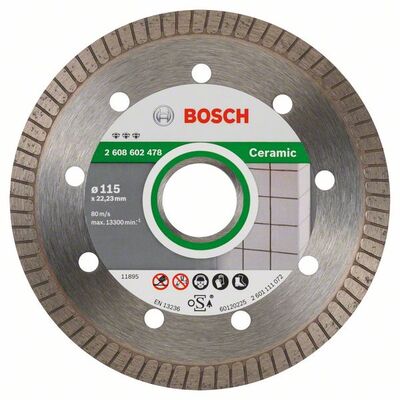 BOSCH Diamantový rezací kotúc Best for Ceramic Extra-Clean Turbo 115 x 22,23 x 1,4 x 7 mm
