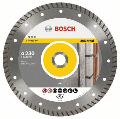 BOSCH Diamantový rezací kotouc Standard for Universal Turbo 230 x 22,23 x 2,5 x 10 mm