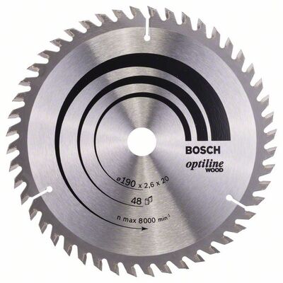 BOSCH Pílový kotúc Optiline Wood 190 x 20/16 x 2,6 mm, 48