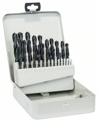 BOSCH Kovová kazeta, 25-dielna súprava vrtákov do kovu, HSS-R, DIN 338 1-13 mm