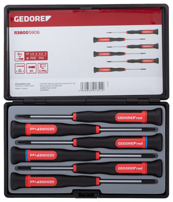 GEDORE RED Sada skrutkovačov PL PH 6 diel 2C elektronické R38005906 Gedore Red