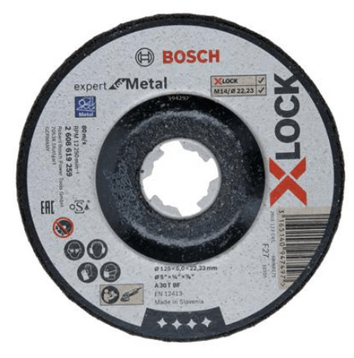 BOSCH Csiszolókorong felülnyomással Expert for Metal X-Lock 125 x 6 x 22,23