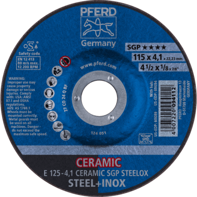 PFERD TOOLS Brúsky E 125-4,1 CERAMIC SGP STEELOX