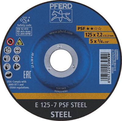 PFERD Kotúč brúsny 125 x 7,2 oceľ liatina A30P PSF Pferd