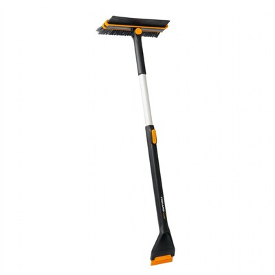 FISKARS Otočná stěrka X-series™, teleskopická, se smetáčkem a škrabkou | 1078492