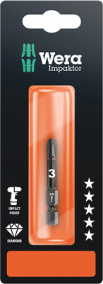 WERA 855/4 IMP DC Impaktor Bity SB, PZ 3 x 50 mm