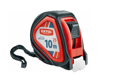 EXTOL Meter zvinovací pogumovaný, 10m/25mm, 1x brzda