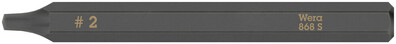 WERA 868 S Bity s vnútorným štvorkom pre rázové skrutkovače, # 2 x 70 mm