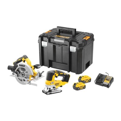 DeWALT DeWalt DCK2012P2T sada aku náradia, okružná píla + priamočiara píla, 2x 5,0Ah aku