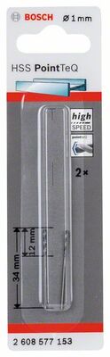 BOSCH Skrutkovitý vrták HSS PointTeQ 1,0 mm