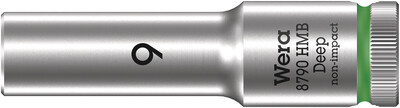 WERA 8790 HMB Deep Nástrojná hlavica, upínacia časť 3/8", 9 x 64 mm