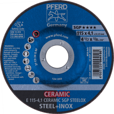 PFERD TOOLS Brúsky E 115-4,1 CERAMIC SGP STEELOX